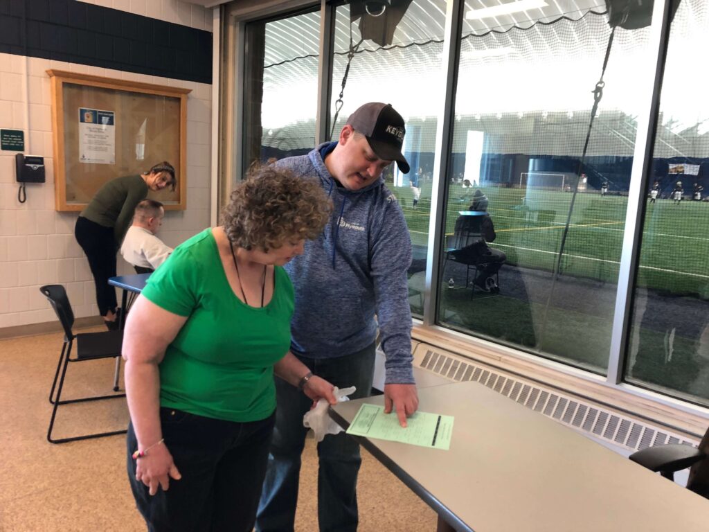 Volunteers at an event.